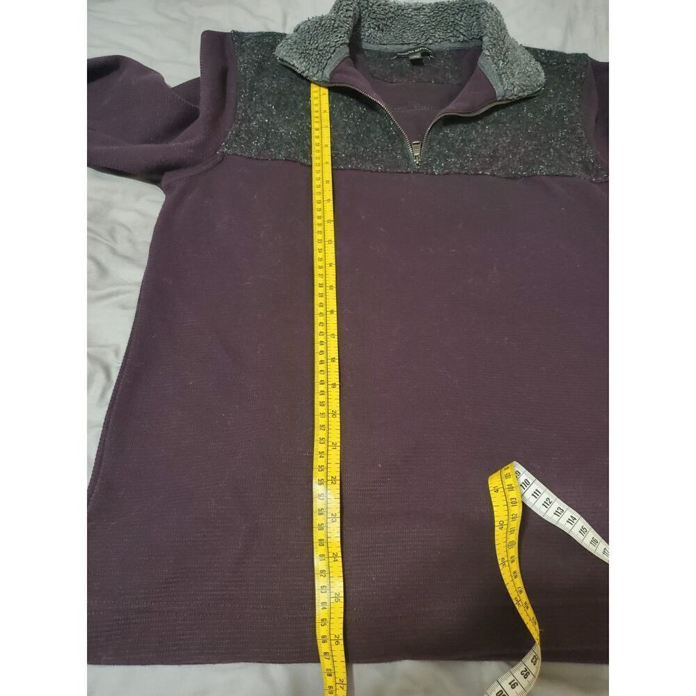Banana Republic Women’s Half Zip Pullover Sweater L Purple Gray Textured Collar - Picture 10 of 11